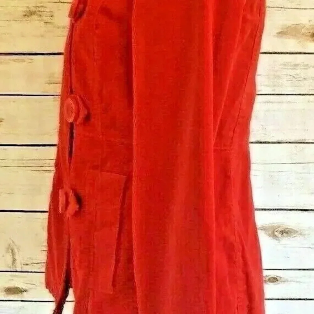 MOSSIMO Women Front Button 100% Cotton Collar Corduroy Red Coat Jacket Sz Medium - Picture 8 of 12